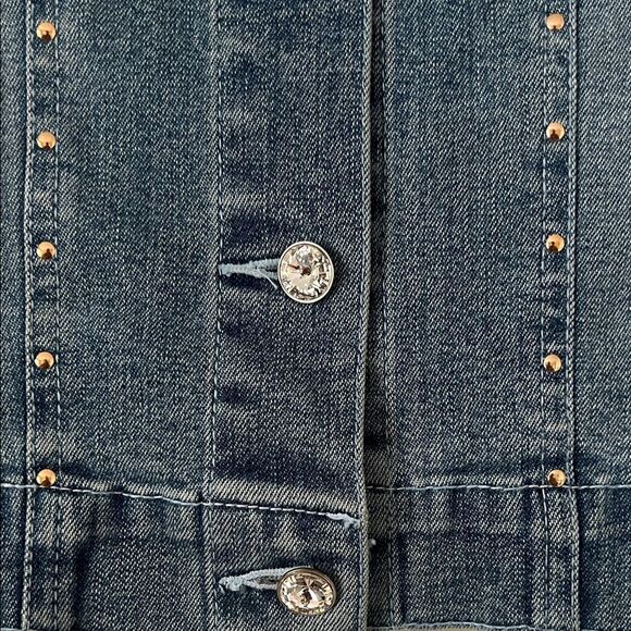 Like New! Christine Alexander Swarovski Embellished Horse Denim Jacket in Size S - Picture 6 of 16